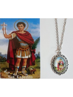 Emaillierte Medaille Saint Expeditus 14mm mit Druck
