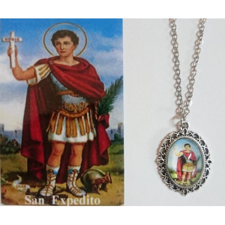 Emaillierte Medaille Saint Expeditus 14mm mit Druck