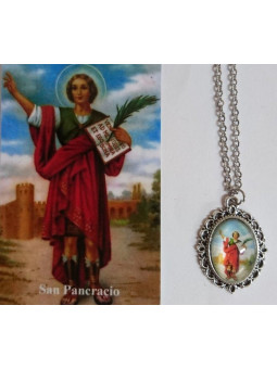 Emaillierte Medaille Sankt Pancrazio 14mm mit Druck