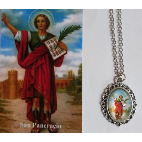 Emaillierte Medaille Sankt Pancrazio 14mm mit Druck