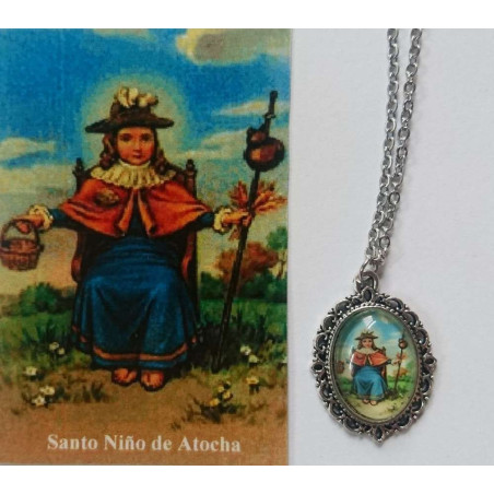 Emaillierte Medaille Niño de Atocha 14mm mit Druck