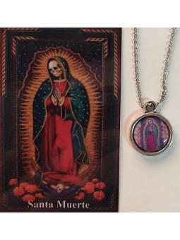 Emaillierte Medaille Santa Muerte 14mm mit Druck