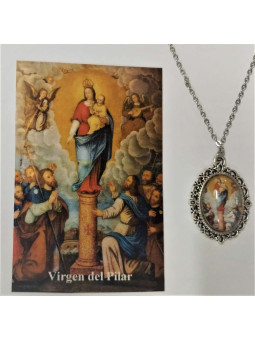 Jungfrau von Pilar emaillierte Medaille 14 mm mit Druck