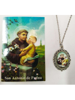 Emaillierte Medaille St. Antonius von Padua 14 mm mit Stempel