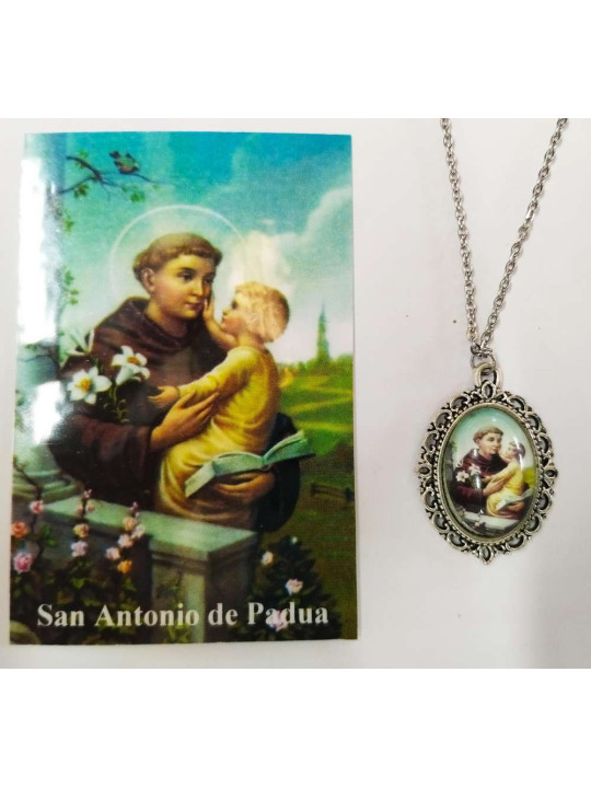 Emaillierte Medaille St. Antonius von Padua 14 mm mit Stempel