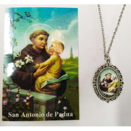 Emaillierte Medaille St. Antonius von Padua 14 mm mit Stempel