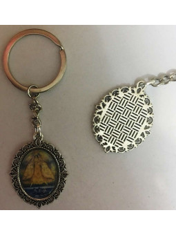 Jungfrau der Nächstenliebe Kupfer emailliert Schlüsselanhänger 45 x 30mm