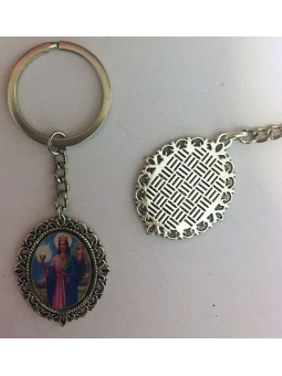 Schlüsselanhänger Santa Barbara emailliert 45 x 30mm