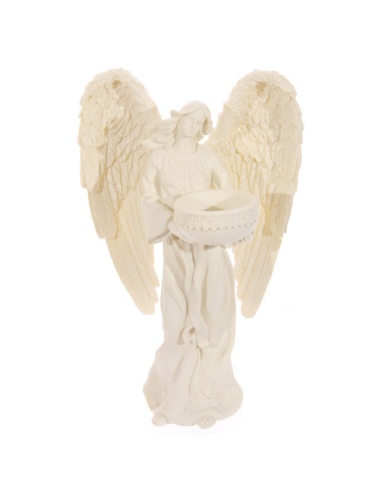 Weißer Engel Kerzenständer 23 cm