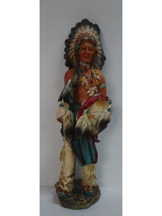 Indianisches Kunsthandwerkerbild aus Harz, Pfeilspitze und Schild. 18,5cm