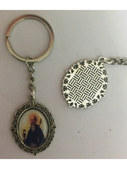 Heiliger Benedikt emaillierter Schlüsselanhänger 45 x 30mm