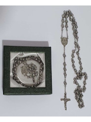Silberner Rosenkranz aus Edelstahl.