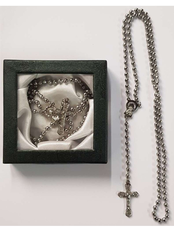 Rosenkranz aus rostfreiem Stahl.