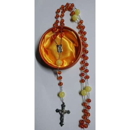 Rosenkranz Unsere Liebe Frau von Lourdes, natürliches Baumharz
