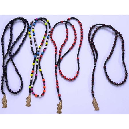Pack 4 hölzerne Santa Muerte Rosenkränze
