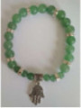 Grüner Quarz-Mineral-Armband mit Hand der Fatima, Schutz