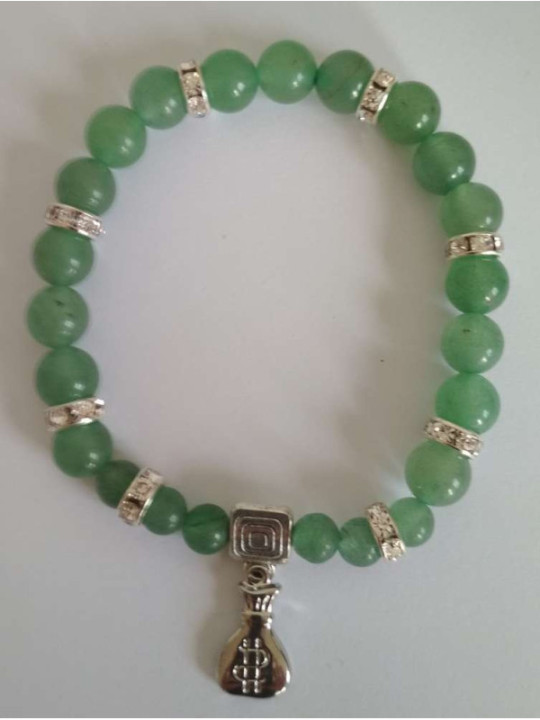 Grünes Quarz-Mineral-Armband mit Geldtasche