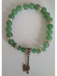 Grünes Quarz-Mineral-Armband mit keltischer Axt