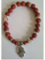 Rotes Jaspis-Mineral-Armband mit Hand der Fatima, Schutz