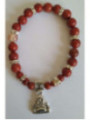 Rotes Jaspis-Mineral-Armband mit Wunsch-Buddha