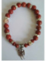 Rotes Jaspis-Mineral-Armband mit Sankt Michael, Verteidigung und Schutz
