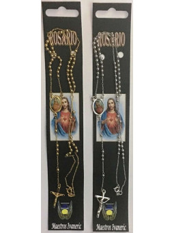 Versilberter Bad-Rosenkranz, Kreuz und Heiliges Herz