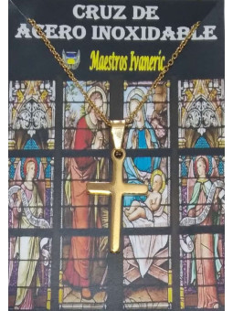 Edelstahl vergoldetes Kreuz mit Kette