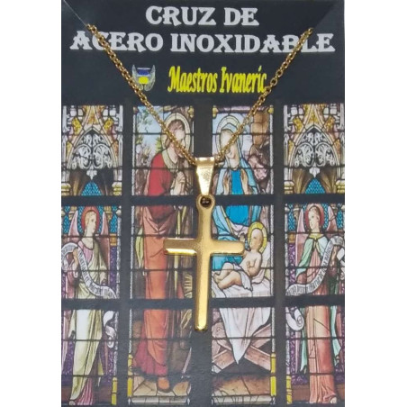 Edelstahl vergoldetes Kreuz mit Kette