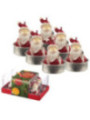 Set mit 6 Weihnachtsmann-Teelichtern