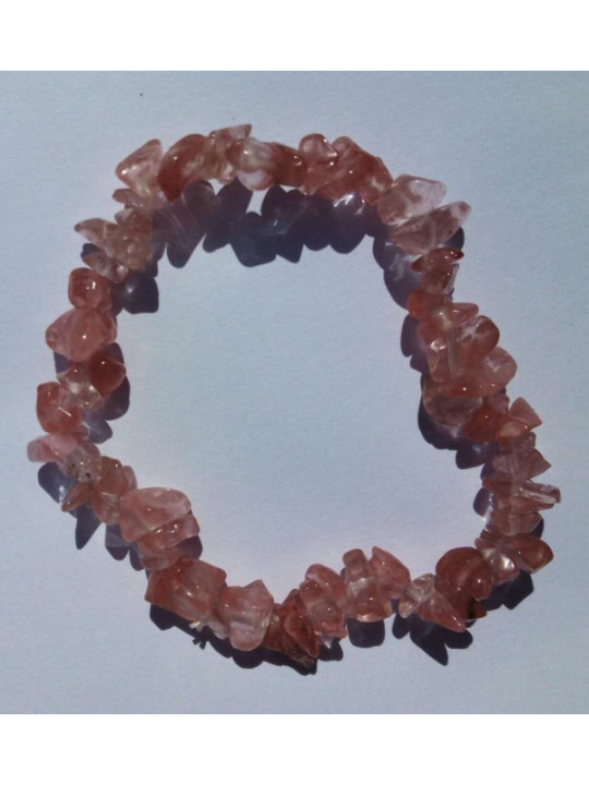 Aktionspackung mit 10 Stück Mineralien-Chip-Armband Rosenquarz Mineralien-Chip-Armband Rosenquarz