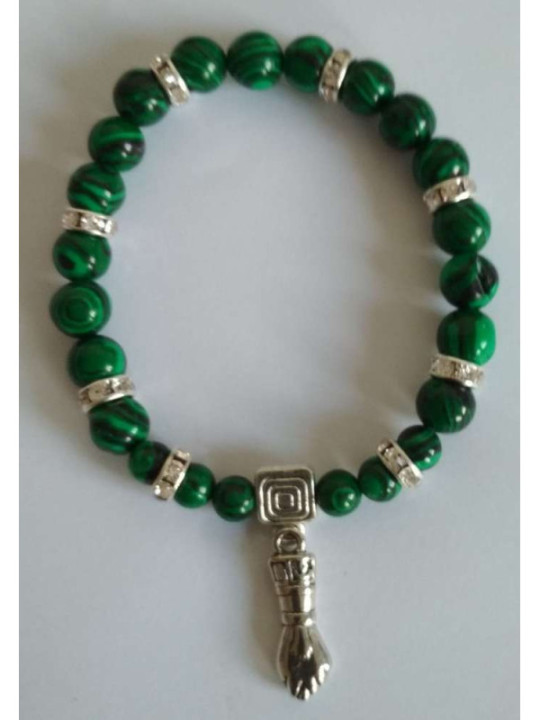 Malachit-Mineralien-Armband mit Figa-Manschette, Schutz