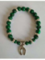 Malachit-Mineral-Armband mit Glückshufeisen