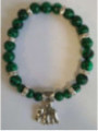 Malachit-Mineral-Armband mit Wohlstandselefant