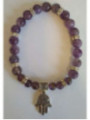 Amethyst-Mineral-Armband mit Hand der Fatima
