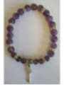 Amethyst-Mineralien-Armband mit Straßenöffner-Schlüssel