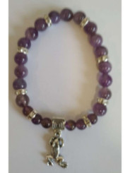 Amethyst-Mineral-Armband mit Glücksfrosch