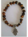 Tigerauge-Mineral-Armband mit Hand der Fatima, Schutz
