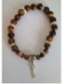 Tigerauge-Mineralienarmband mit Straßenöffner-Schlüssel