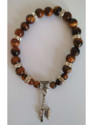Tigerauge-Mineralienarmband mit keltischer Axt