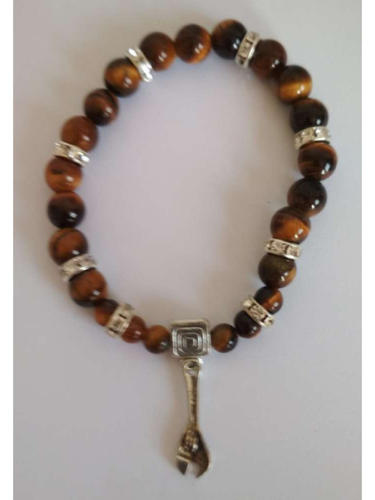 Tigerauge-Mineral-Armband mit Schlüssel zur Arbeit