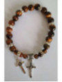 Tigerauge-Mineralienarmband mit Kreuz des Heiligen Benedikt