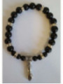 Schwarzer Turmalin-Mineral-Armband mit Figa-Manschette, Verteidigung und Schutz