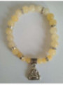 Gelbes Jaspis-Mineral-Armband mit Wunsch-Buddha
