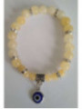 Armband Gelbes Jaspis-Mineral-Armband mit Türkischem Auge, Gegen Neid