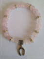 Rosenquarz-Mineralienarmband mit Hufeisen, Glücklich in der Liebe