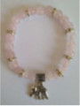 Mineralienarmband Rosenquarz mit Elefant, Wohlstand in der Liebe