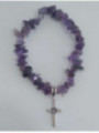 Aktion Kaufen 5 Stücke Amethyst Chip Armband mit Saint Benedict's Kreuz
