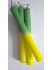 ¡¡¡¡Förderung!!!! Esoterische grün-gelbe Kerze 20cm.