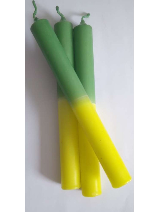 ¡¡¡¡Förderung!!!! Esoterische grün-gelbe Kerze 20cm.