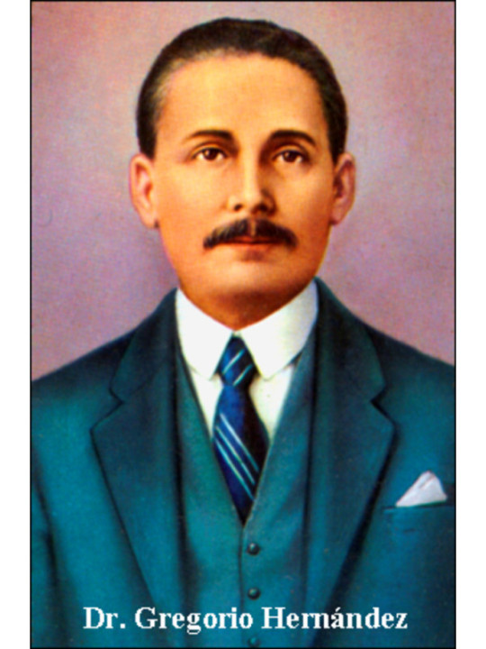 Gregorio Hernandez Plastifizierter Abdruck, 5x7,5cm.